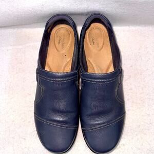 Women’s Clarks Cora Poppy Slip-on Leather Loafers Blue size 11
